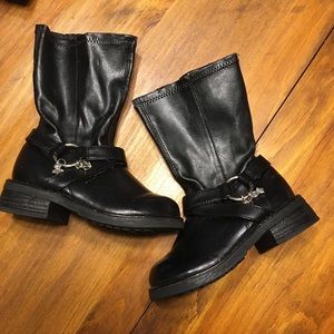 Black faux leather boot toddler girls 8
